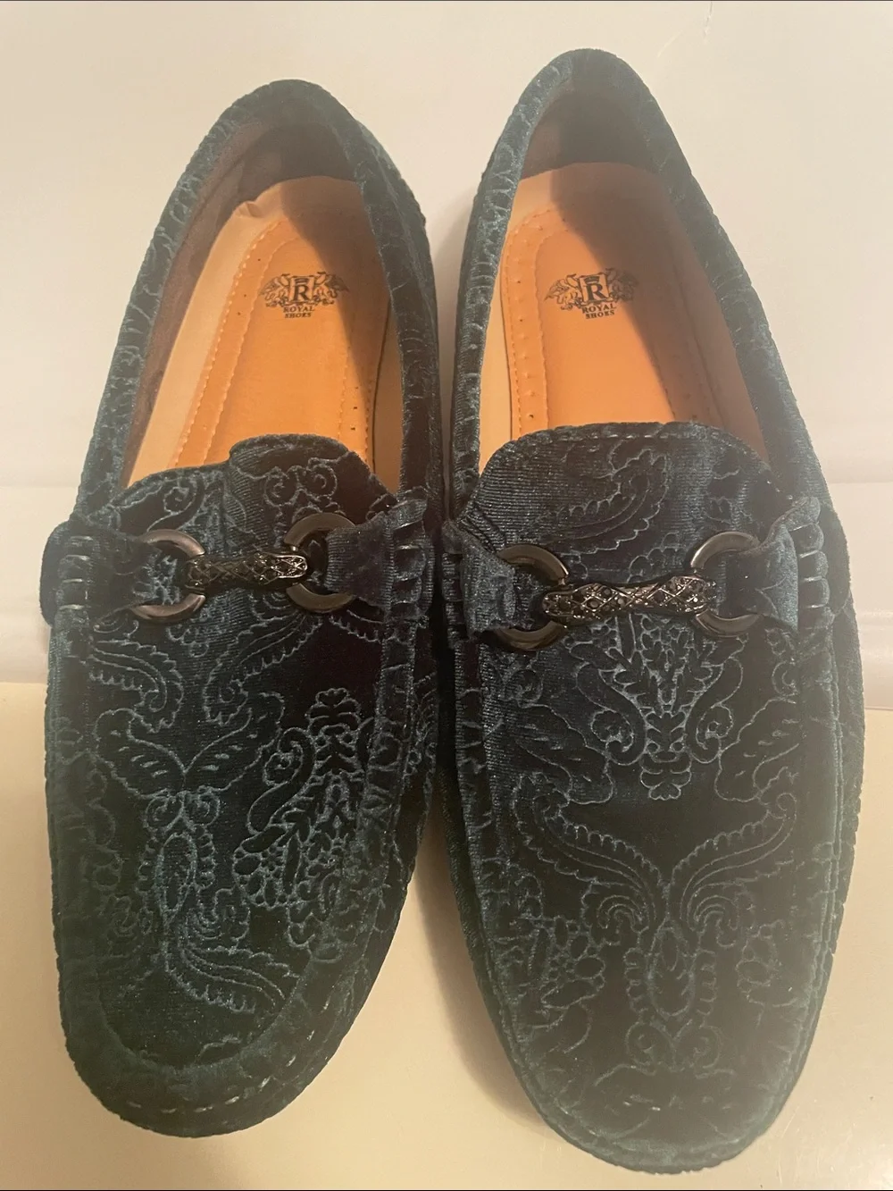Men's green Velvet Bit Loafers - Dress Slip-Ons